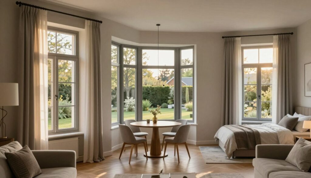 Erkerfenster in verschiedenen Wohnräumen